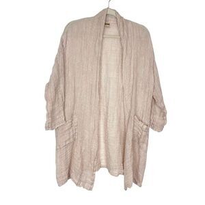 Magaschoni Linen Kimono Sweater Jacket Linen Cardigan Long Open Knit Lightweight